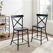 Crosley Furniture Camille 2 Piece Metal Counter Stool Set in Matte Black