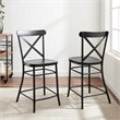 Crosley Furniture Camille 2 Piece Metal Counter Stool Set in Matte Black
