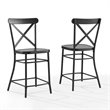 Crosley Furniture Camille 2 Piece Metal Counter Stool Set in Matte Black