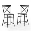 Crosley Furniture Camille 2 Piece Metal Counter Stool Set in Matte Black