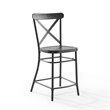 Crosley Furniture Camille 2 Piece Metal Counter Stool Set in Matte Black