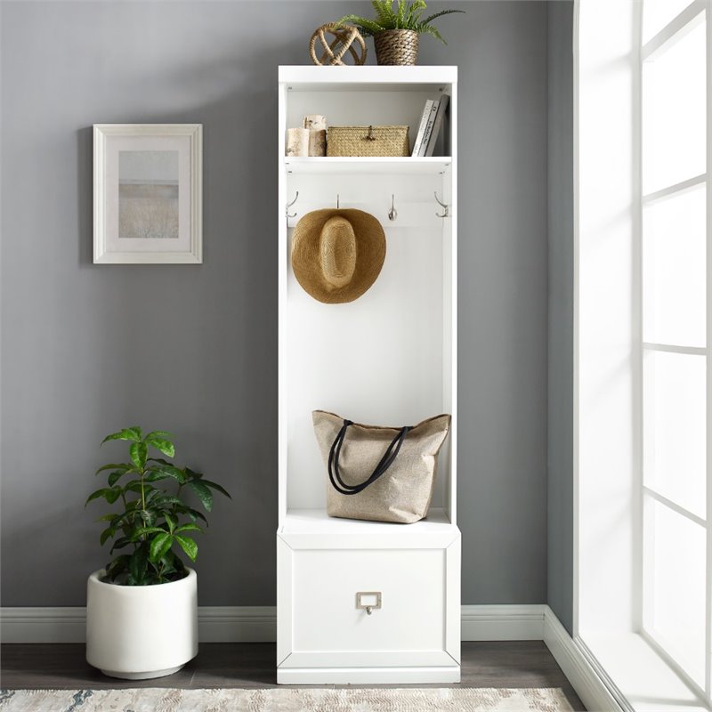 Crosley Furniture Harper Particle Board Wood Hall Tree in White