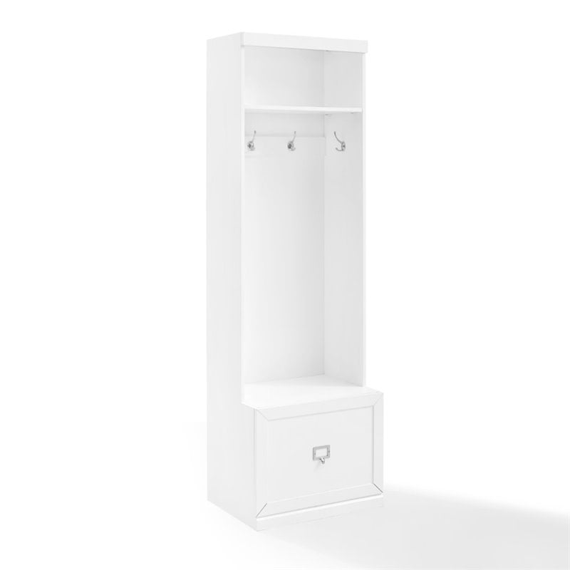 Crosley Furniture Harper Particle Board Wood Hall Tree in White