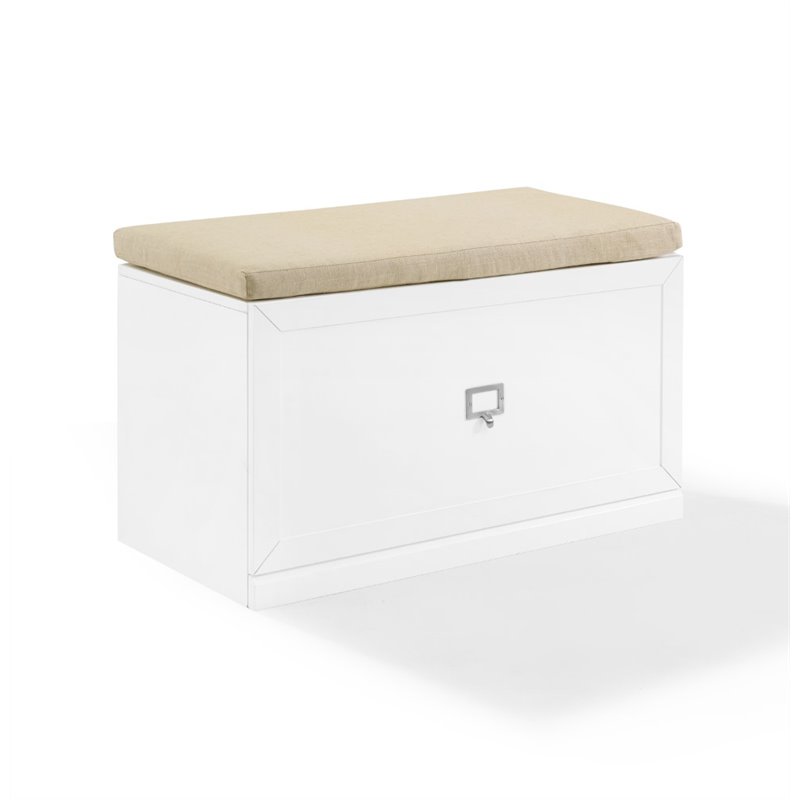Crosley Furniture Harper Particle Board Wood Entryway Bench in White