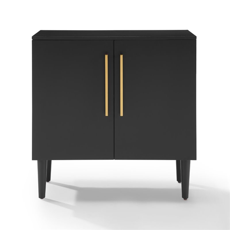 Crosley Furniture Everett Wood Accent Cabinet in Matte Black