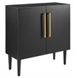 Crosley Furniture Everett Wood Accent Cabinet in Matte Black