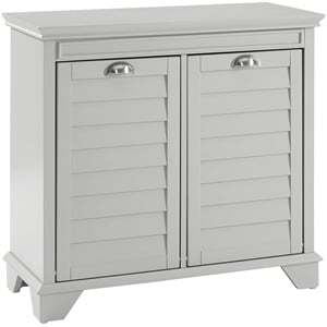 Crosley Furniture Lydia Engineered Wood Linen Hamper in Gray/Chrome