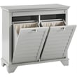 Crosley Furniture Lydia Engineered Wood Linen Hamper in Gray/Chrome