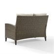 Crosley Rockport Outdoor Wicker High Back Loveseat in Beige