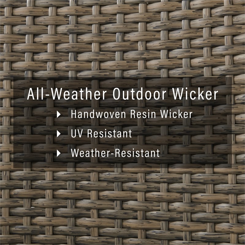 Crosley Rockport Outdoor Wicker High Back Loveseat in Beige