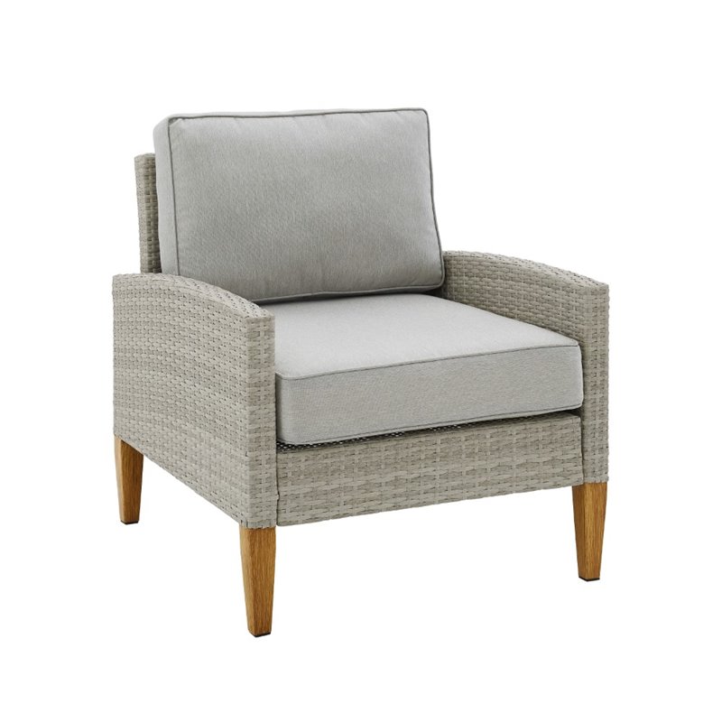 Crosley Furniture Capella Outdoor Wicker / Rattan 2 Piece Chair Set in Gray