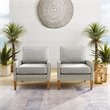 Crosley Furniture Capella Outdoor Wicker / Rattan 2 Piece Chair Set in Gray