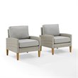 Crosley Furniture Capella Outdoor Wicker / Rattan 2 Piece Chair Set in Gray