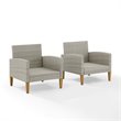 Crosley Furniture Capella Outdoor Wicker / Rattan 2 Piece Chair Set in Gray