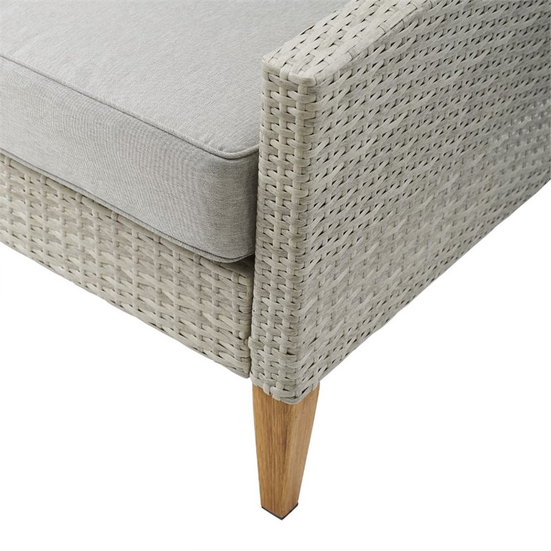 Crosley Furniture Capella Outdoor Wicker / Rattan 2 Piece Chair Set in Gray