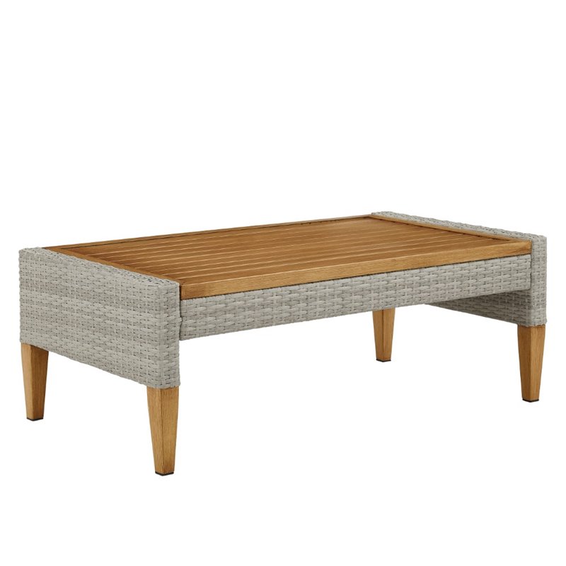 Crosley Capella Outdoor Wicker Coffee Table in Gray