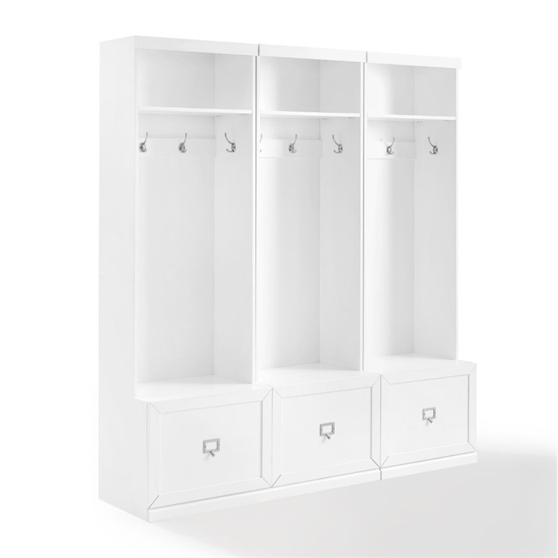 Crosley Furniture Harper 3 Piece MDF Wood Entryway Set in White