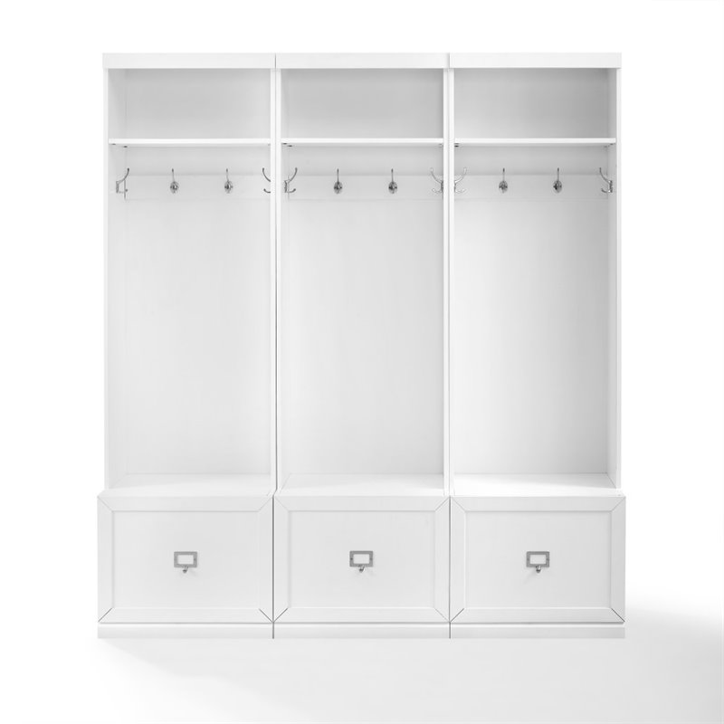 Crosley Furniture Harper 3 Piece MDF Wood Entryway Set in White