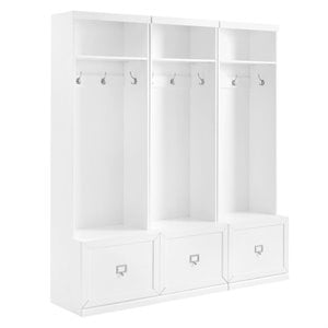 Crosley Furniture Harper 3 Piece MDF Wood Entryway Set in White