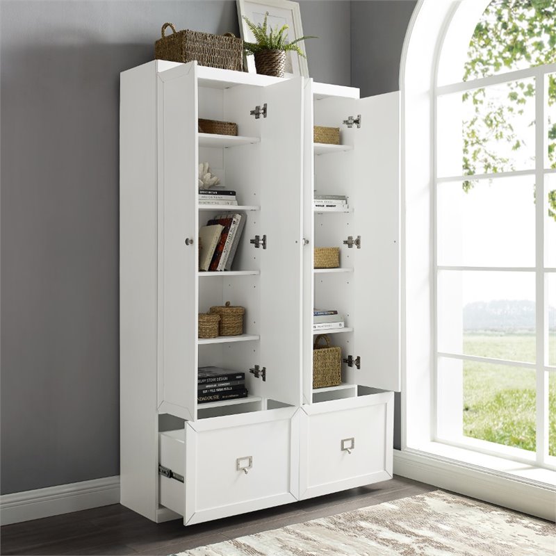 Crosley Furniture Harper 2-Piece Engineered Wood Entryway Set in White