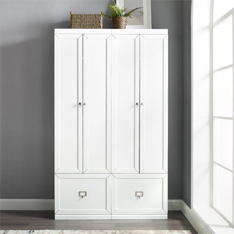 Crosley Furniture Harper 2-Piece Engineered Wood Entryway Set in White