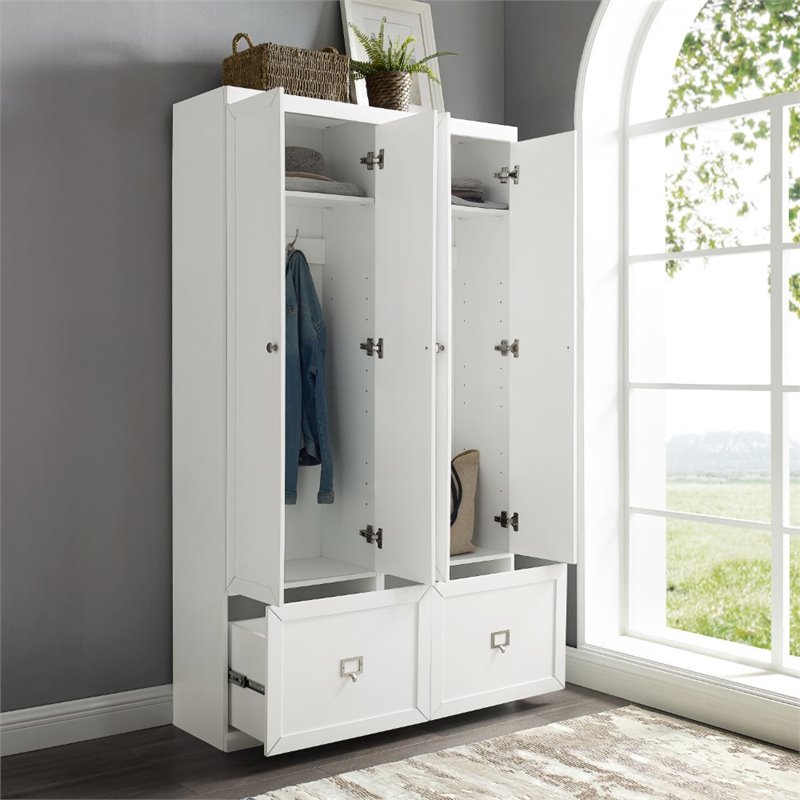 Crosley Furniture Harper 2-Piece Engineered Wood Entryway Set in White