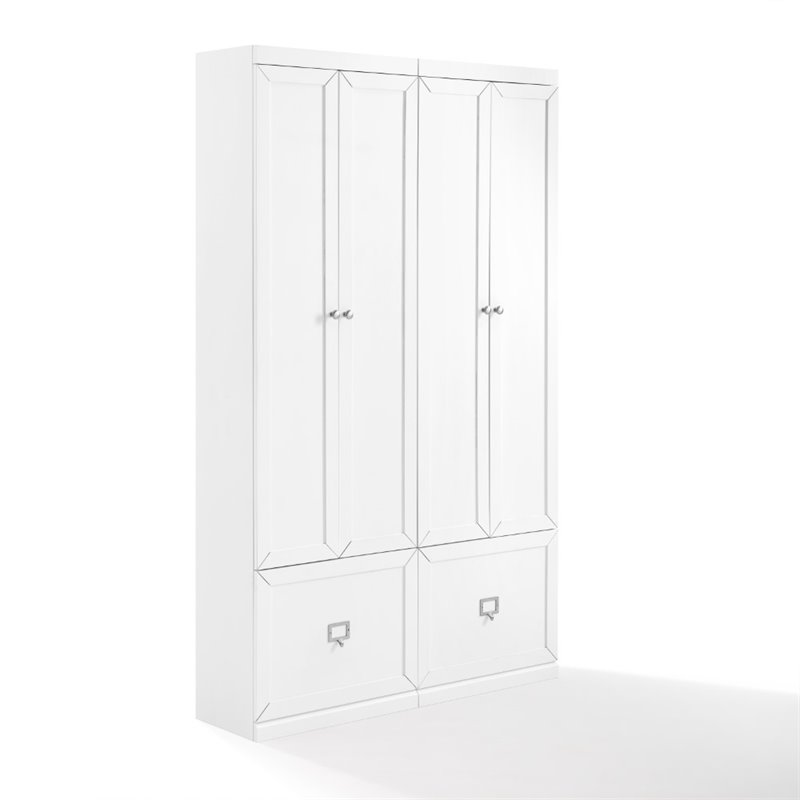 Crosley Furniture Harper 2-Piece Engineered Wood Entryway Set in White