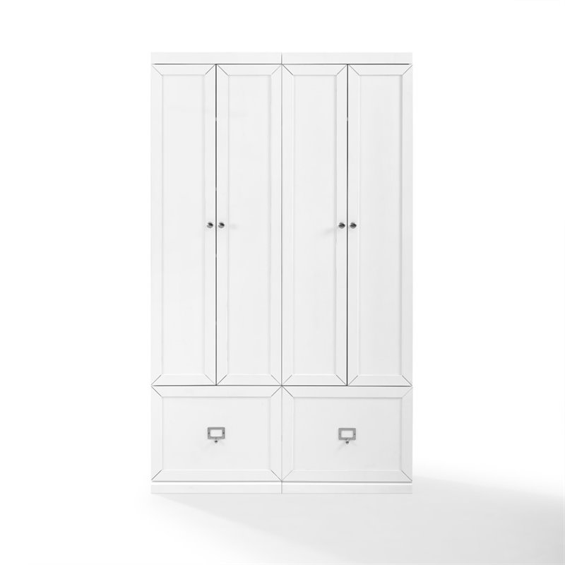 Crosley Furniture Harper 2-Piece Engineered Wood Entryway Set in White