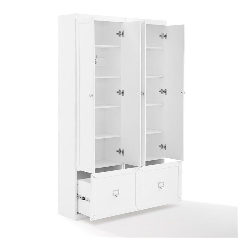Crosley Furniture Harper 2-Piece Engineered Wood Entryway Set in White