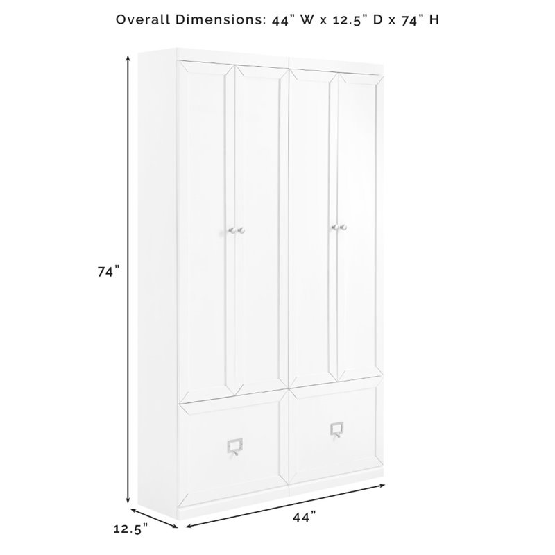 Crosley Furniture Harper 2-Piece Engineered Wood Entryway Set in White