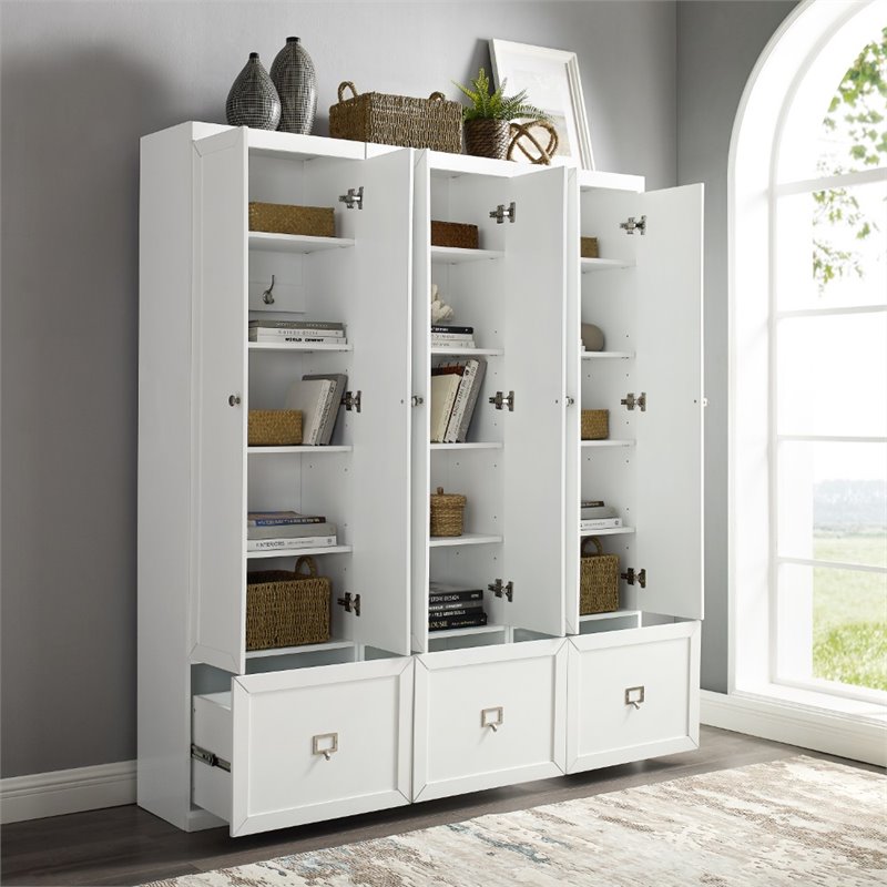 Crosley Furniture Harper 3 Piece MDF Wood Entryway Set in White