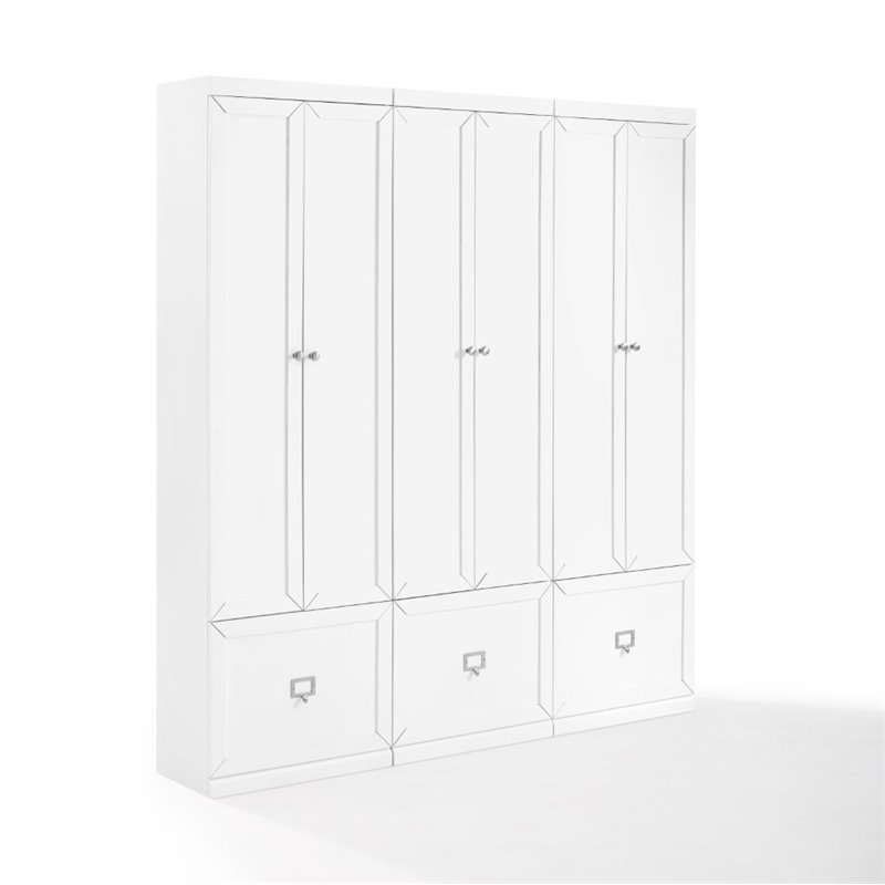 Crosley Furniture Harper 3 Piece MDF Wood Entryway Set in White