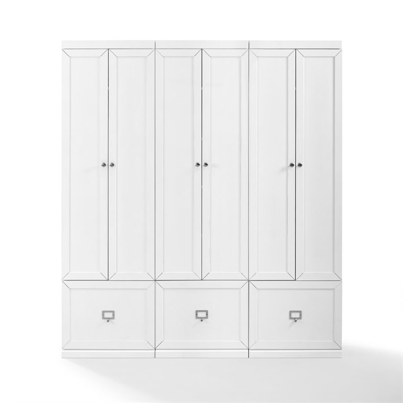 Crosley Furniture Harper 3 Piece MDF Wood Entryway Set in White
