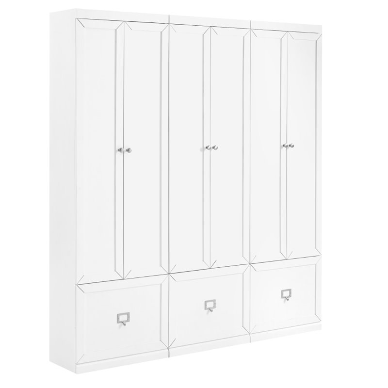 Crosley Furniture Harper 3 Piece MDF Wood Entryway Set in White