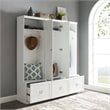 Crosley Furniture Harper 3 Piece MDF Wood Entryway Set in White