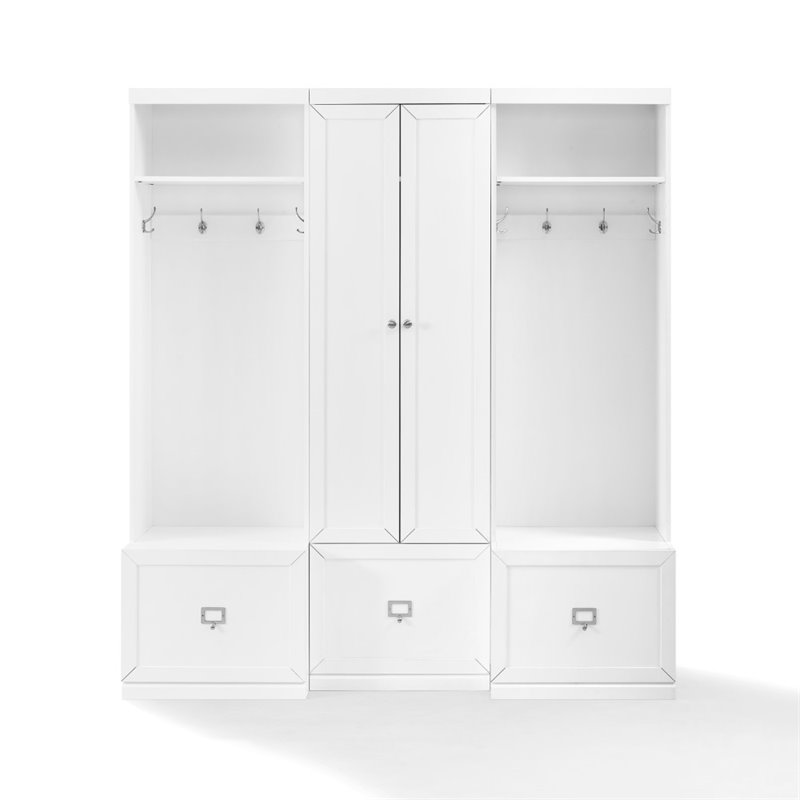 Crosley Furniture Harper 3 Piece MDF Wood Entryway Set in White