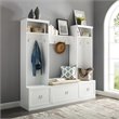 Crosley Furniture Harper 4 Piece Wood Entryway Set in White/Tan