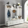 Crosley Furniture Harper 4 Piece Wood Entryway Set in White/Tan