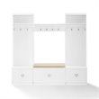 Crosley Furniture Harper 4 Piece Wood Entryway Set in White/Tan