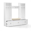 Crosley Furniture Harper 4 Piece Wood Entryway Set in White/Tan