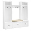 Crosley Furniture Harper 4 Piece Wood Entryway Set in White/Tan