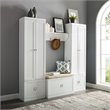 Crosley Furniture Harper 4 Piece Wood Entryway Set in White/Tan