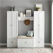 Crosley Furniture Harper 4 Piece Wood Entryway Set in White/Tan
