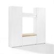Crosley Furniture Harper 4 Piece Wood Entryway Set in White/Tan