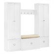 Crosley Furniture Harper 4 Piece Wood Entryway Set in White/Tan