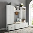 Crosley Furniture Harper 4 Piece Wood Entryway Set in White/Tan