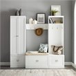 Crosley Furniture Harper 4 Piece Wood Entryway Set in White/Tan