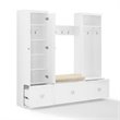 Crosley Furniture Harper 4 Piece Wood Entryway Set in White/Tan