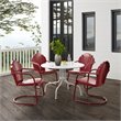 Crosley Furniture Tulip 5 Piece Metal Outdoor Dining Set in Bright Red