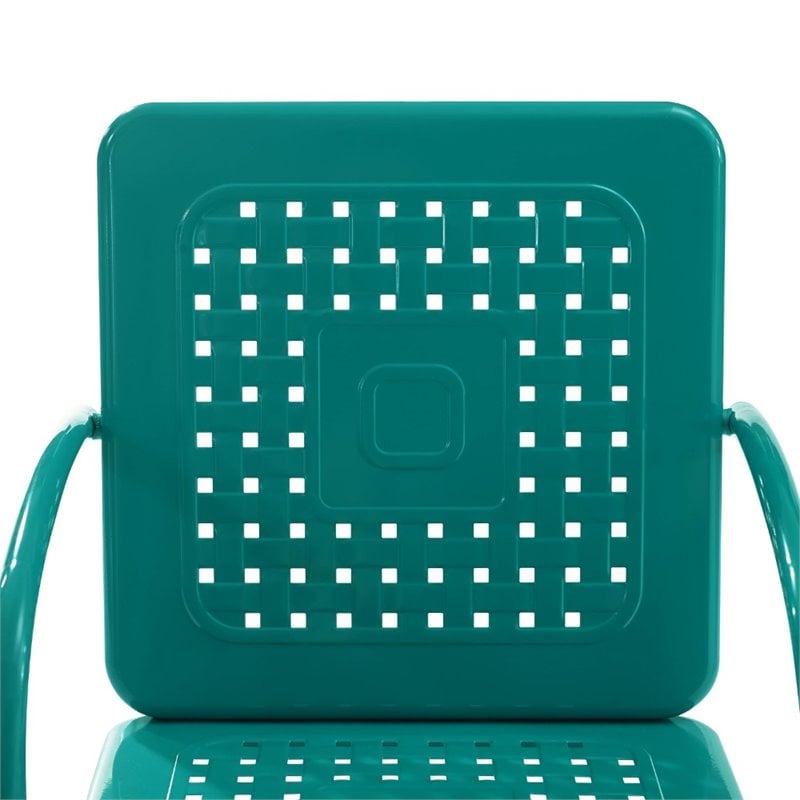 Crosley Furniture Bates 5 Piece Metal Outdoor Dining Set in Turquoise Gloss